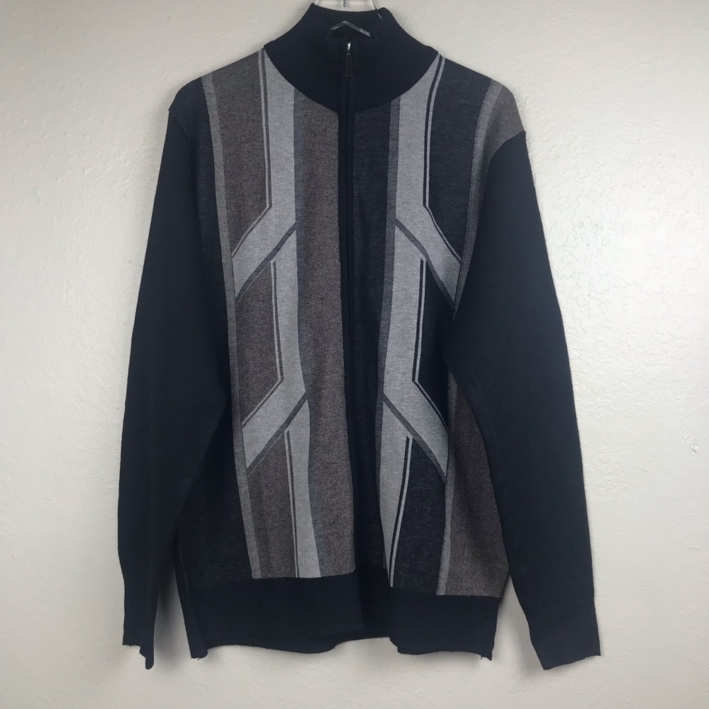 Alberto Cardinali Pattern Zip Up Sweater